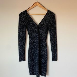 TOPSHOP Sparkly Leopard Print Fitted Dress